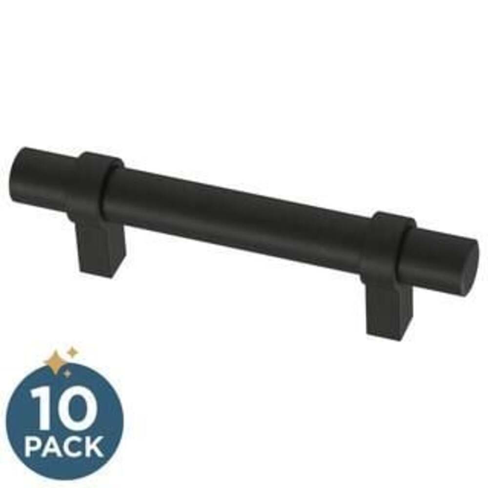 10 pc. Franklin Brass Simple Wrapped Matte Black 3-inch Bar Pull P46649K-FB-B